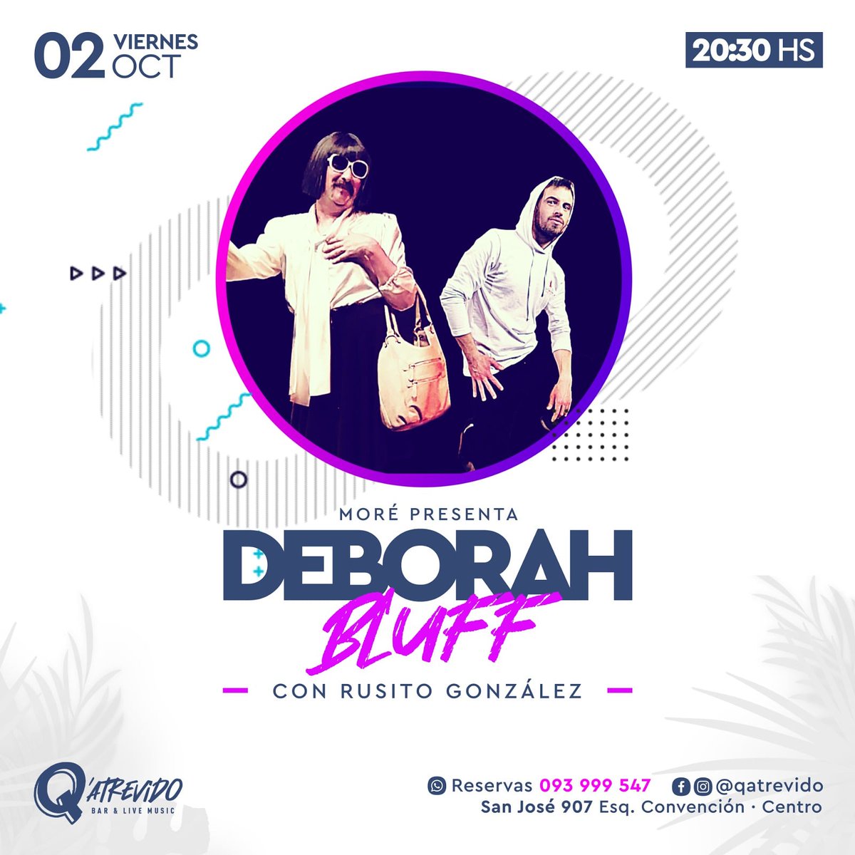 robertmoreactor's tweet photo. es hoy chiques, la obrera del glamour #deborahbluff se despide del 2020 con @RusitoGonzalez en @qatrevidobar https://t.co/jDaIx6Y8WL