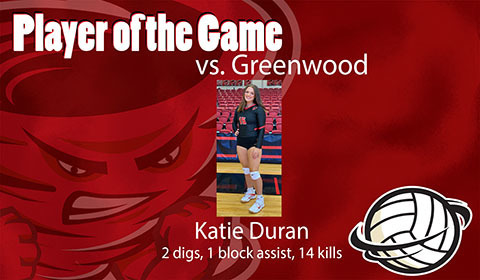 Congratulations to Katie Duran on being named Lady Cyclone player of the game vs Greenwood!
