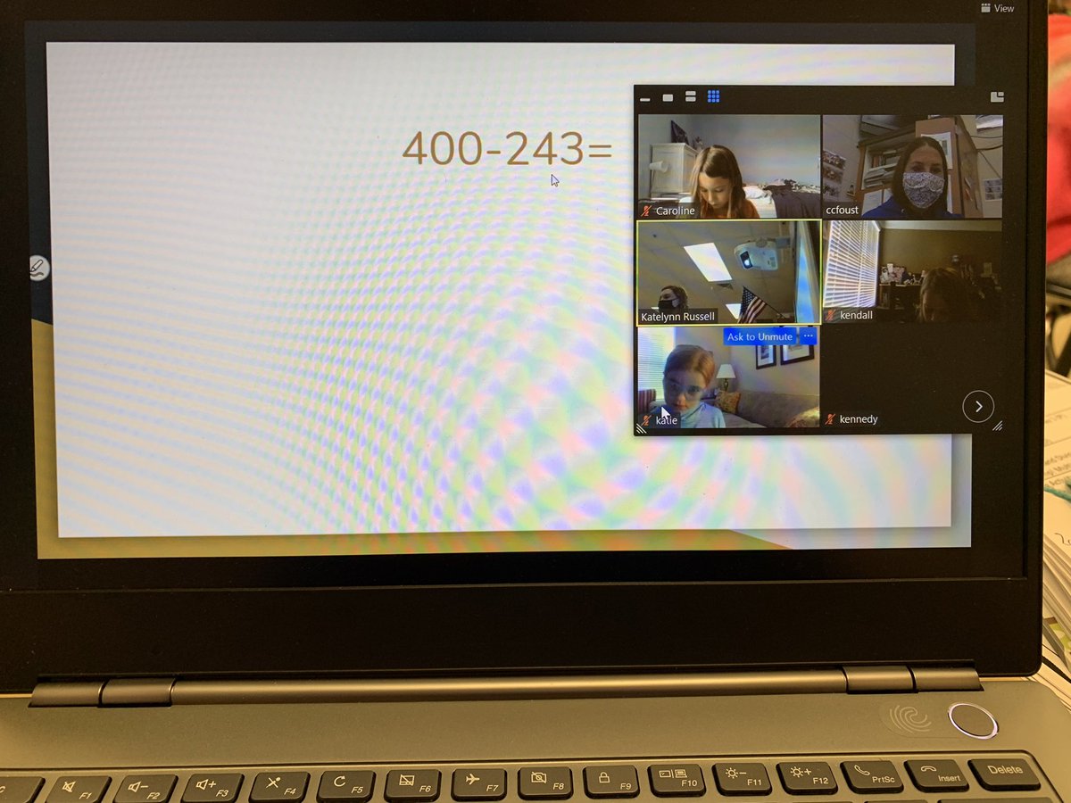 FoustxMath's tweet photo. Daily zoom with students in class and at home! Our students are getting better at using their number talks strategies! Great job! @NorthwoodES @MarysvilleEVSD https://t.co/1kNIvmjyvB