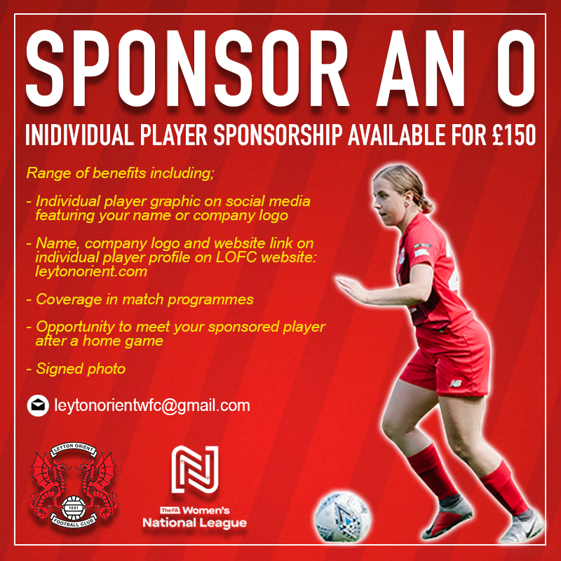Sponsor your favourite Os' player! There are lots of incentives (not to mention the fact that your support is vital to the club) so contact us if interested! #LOFC #WeAreOrient