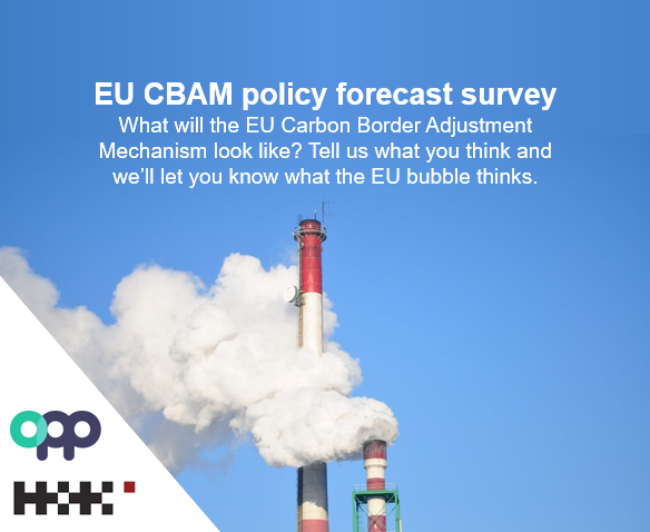 HKBelgium's tweet photo. What will the #EU carbon border adjustment mechanism look like? TAKE OUR SURVEY and join our policy forecast with @onepolicyplace by 9 Oct. to give and get insights on #CBAM:
⏰ Proposal date 
🧩 Sectors covered
☯️ Legislative process
👇 Get involved!  
https://t.co/Xwzqwnt7A6 https://t.co/yrmukCvI1o