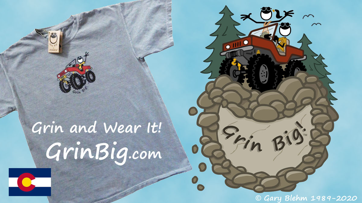 GaryBlehm's tweet image. Grin Big! Colorado #Colorado #ColoradoTrails #ColoradLiving #jeep #offroad #offroad #jeeptshirt #outoodadventure #outdoors #FridayMorning #GrinBig #FridayFun #HappyTrails #optoutside #outdoorfun GrinBig.com