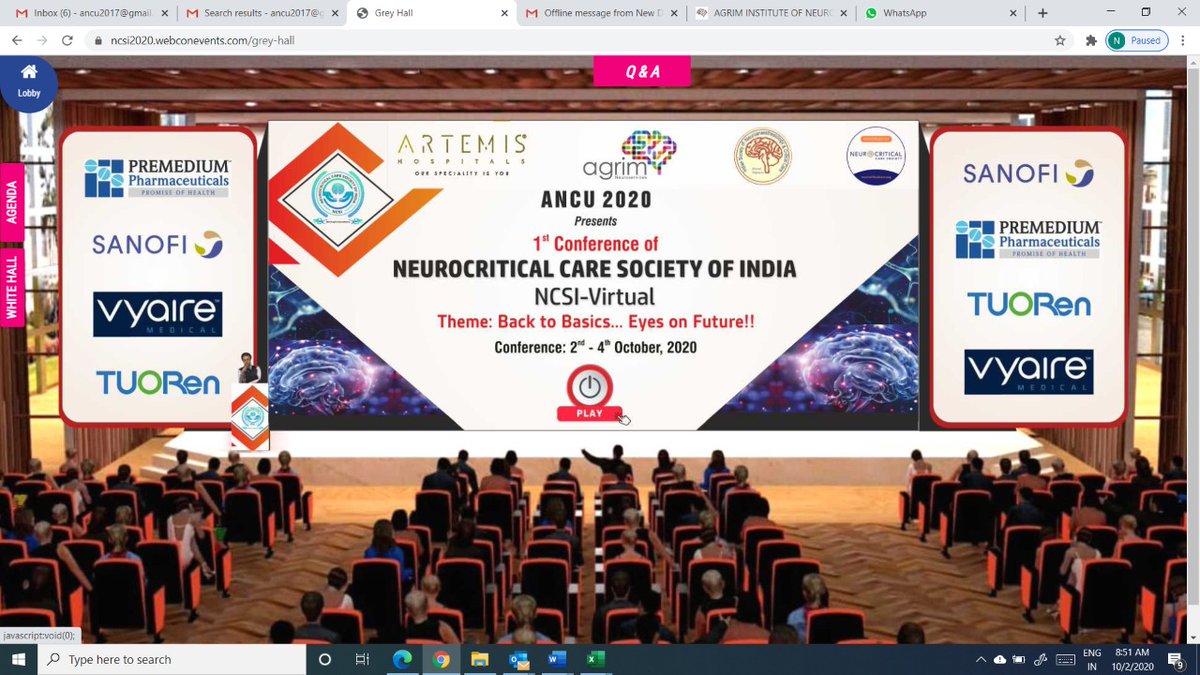 It is huge pride that the #Neurocritical and #Neuroanesthesia department of Agrim Institute of #Neurosciences is organizing the 1st conference of Neurocritical Care Society of India (ACNU 2020 - NSCI Virtual). All credit to Dr. Saurabh Anand and his team.
👏👏