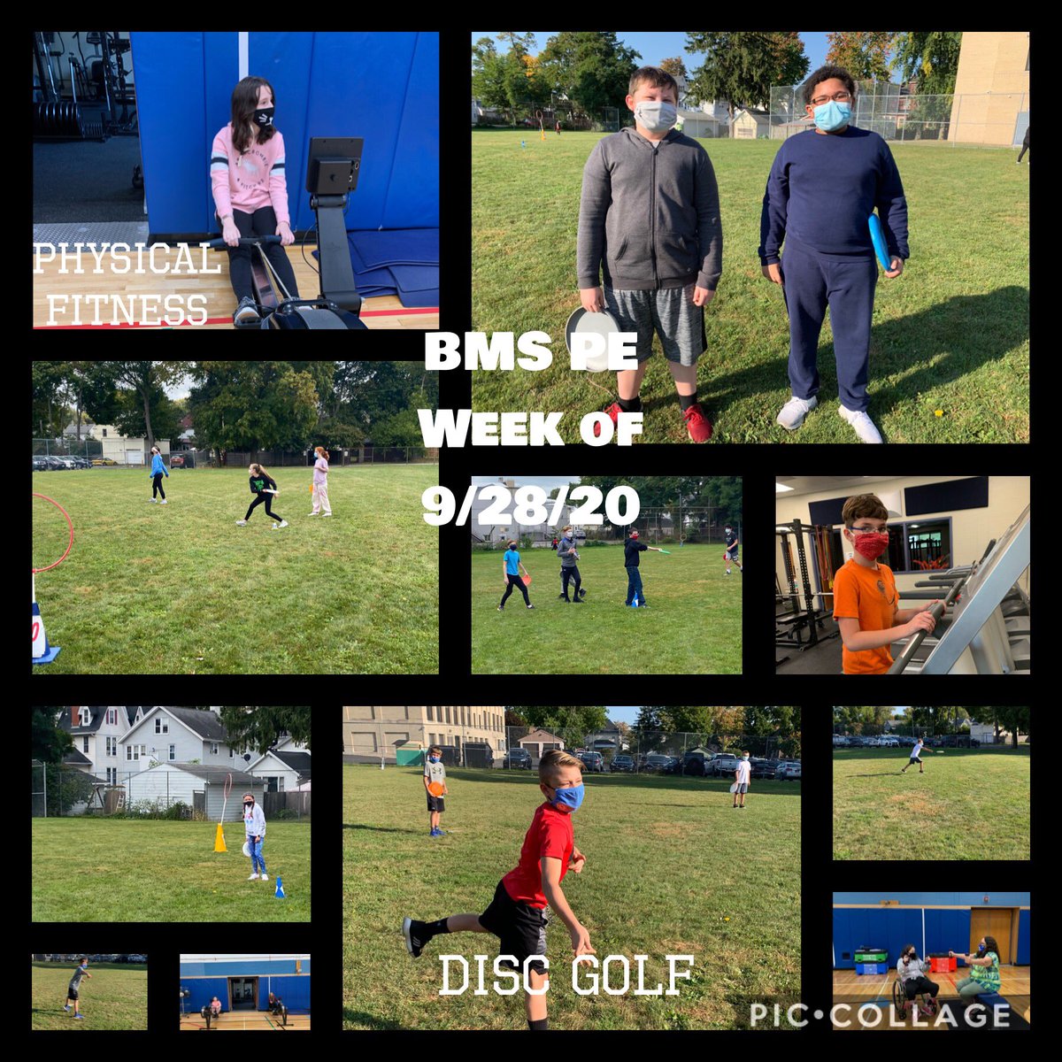lindseyleone5's tweet photo. Our BMS Spotlight for the week of 9/28/20 is on Physical Education. Our PE teachers took advantage of the beautiful weather by playing disc golf. They also utilized our weight room to help our students grow stronger! πͺ βοΈ π ππ€π€#BMSPride #HealthyStudents #StrongLearners https://t.co/ad0W4Rvnp7