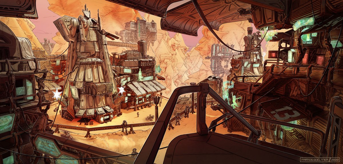 ConceptDojo's tweet photo. Final line-work for wild west sci-fi #sciencefiction #scifiart #scifi #wildwest #western #bravestarr #colony #marshal #designer #conceptart #contemoraryart #francisgoeltner #conceptdojo #sketch #painting #draw #digitalpainting #doodle #creative #arts #illustration https://t.co/wrJXBALCRI