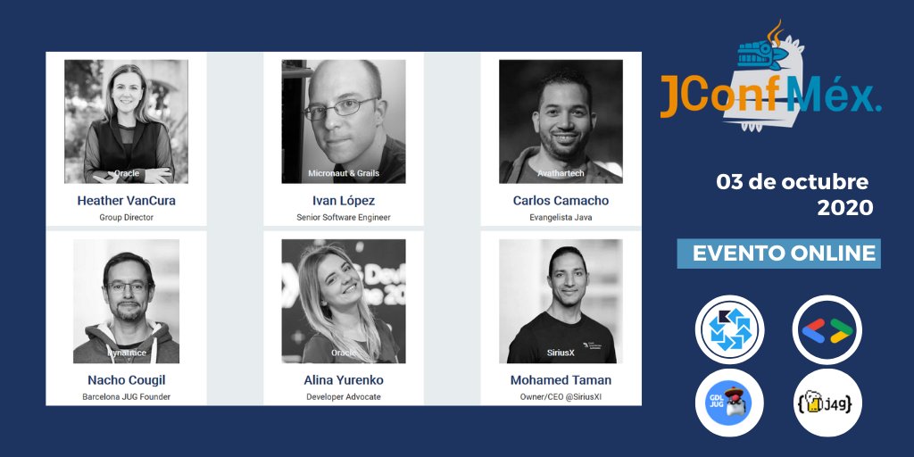 jconfmexico's tweet photo. ¡Es mañana! , se fue volando el tiempo y ya tendremos la oportunidad de atender las charlas de @heathervc , @ilopmar, @ccamachog, @icougil, @alina_yurenko, @_tamanm y muchos otros grandes ponentes para esta edición. #JConfMex2020 https://t.co/bzxIiNCmIi