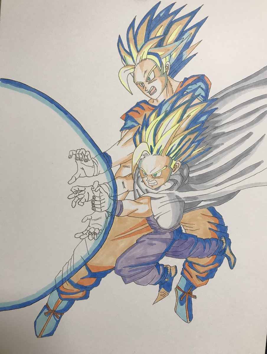 ヘイス 漫画家になりたい 親子かめはめ波のカラーリング終わりました そろそろ寝よう イラスト好きな人とつながりたい ドラゴンボール好きと繋がりたい ドラゴンボール Dragonball コピック