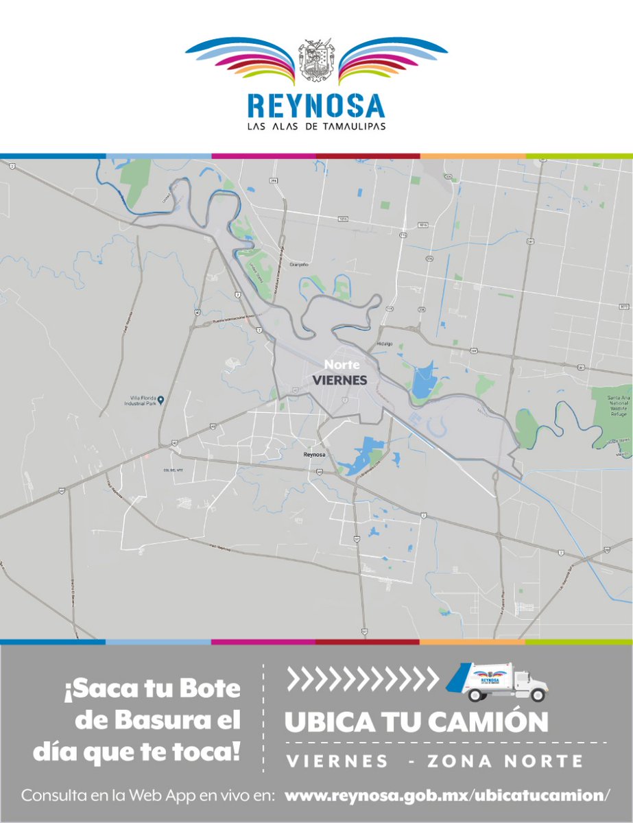 Vecinos de la zona Norte de nuestra ciudad, hoy viernes los camiones recolectores estarán recorriendo las colonias de su sector, los invitamos a sacar su bote de basura.