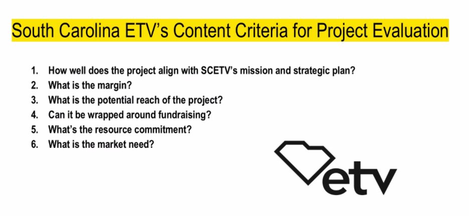 ReelSouthDocs's tweet photo. Want to work with local @PBS stations? @SCETV has tips on how to work with them and other stations in the South. Also, a few questions to ask during the pitching process! Via #RD2020 https://t.co/6DFEL9ht61