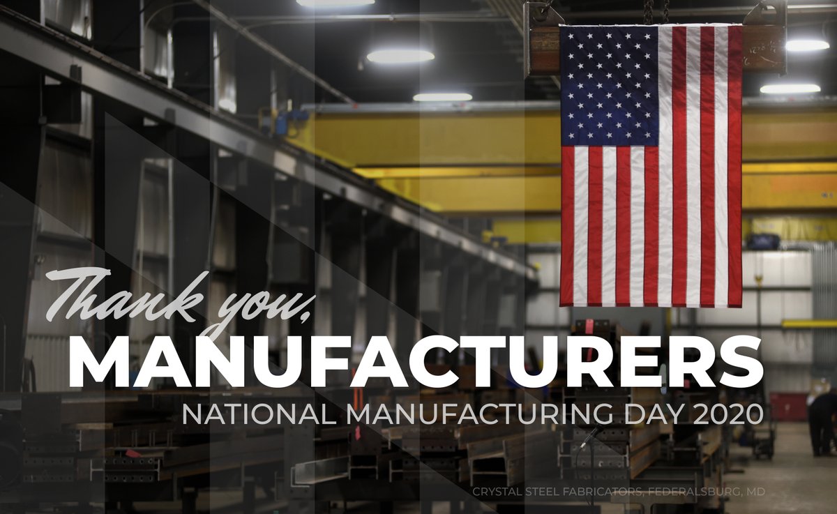 On #NationalManufacturingDay, we celebrate the more than 4,000 manufacturers who call Maryland home. Their incredible innovation and creativity have been on display more than ever this year, and we are grateful for their many contributions to our state & to our nation. #MFGDay20