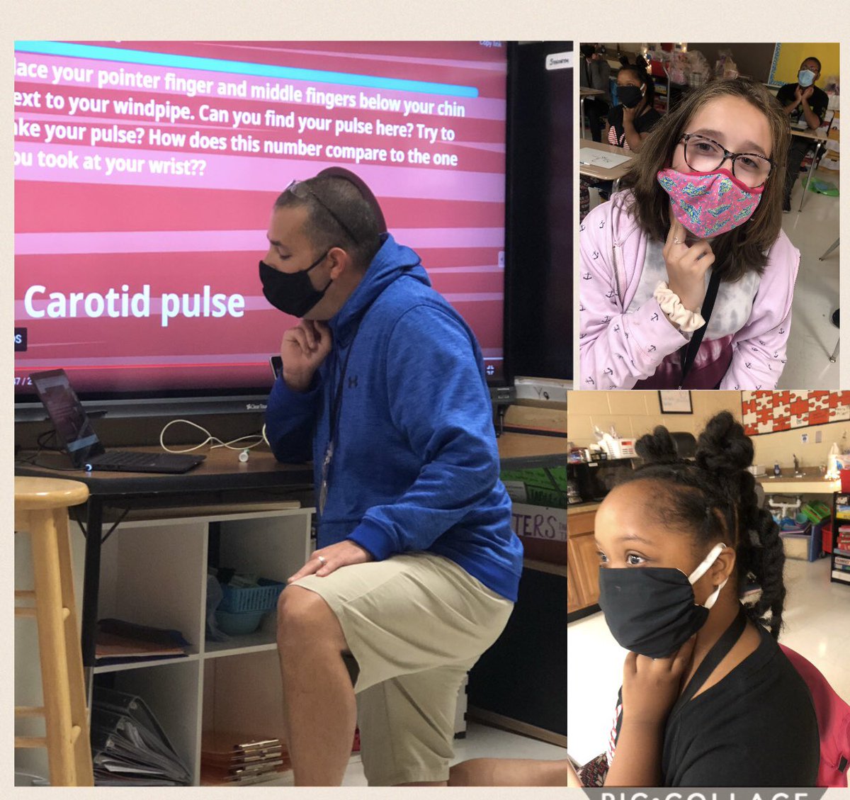 Thanks to Coach B <a href="/stevebuccs/">Steve Bucchignano</a> for teaching us about heart rate ❤️ and how to take our pulse! Looking forward to seeing how it changes with excercise! 🏃🏽‍♂️ #StayHealthy #rainydayphysed