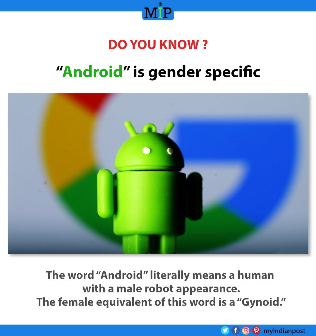 _myindianpost_'s tweet photo. "Android" is gender specific 

#android #5G #gender https://t.co/z6Rvid4FJq