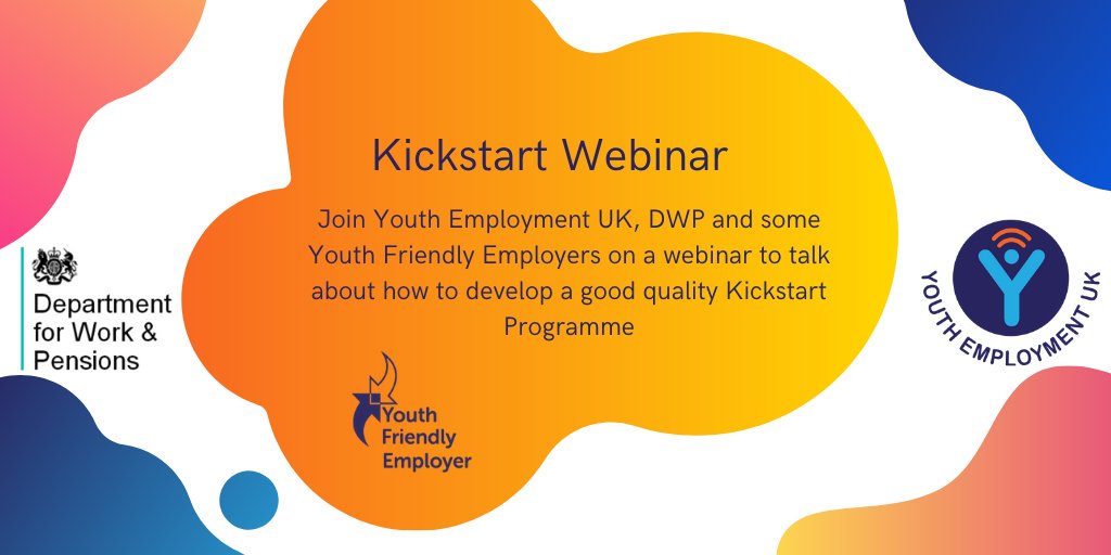 YEUK2012's tweet photo. Youth Employment UK will be hosting a webinar with DWP and some of our #YouthFriendlyEmployers to talk about how to develop a good quality kickstart opportunity on the 5th October 2020,  you can sign up here: https://t.co/JSoyOd9wAv https://t.co/f5hlG8MV6h