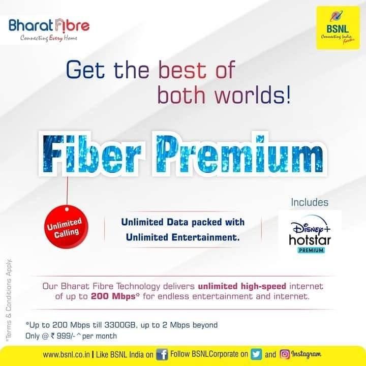 BSNL_GJ's tweet photo. #bsnl #BROADBAND  ON FIBRE WITH SPEED UPTO
30MBPS,100MBPS,200MBPS WITH 3300GB &amp;300MBPS   with 4000 GB DOWNLOAD,UNLIMITED CALLING 24 HOURS AT RS 449,799,999,1499 RESP. PER MONTH.
BOOKING:1800 345 1504 or click:https://t.co/j53CwfZI74
CONDITIONS APPLY
#FttH #Telecom #fibre #COVID19 https://t.co/HmtGMv4pGD