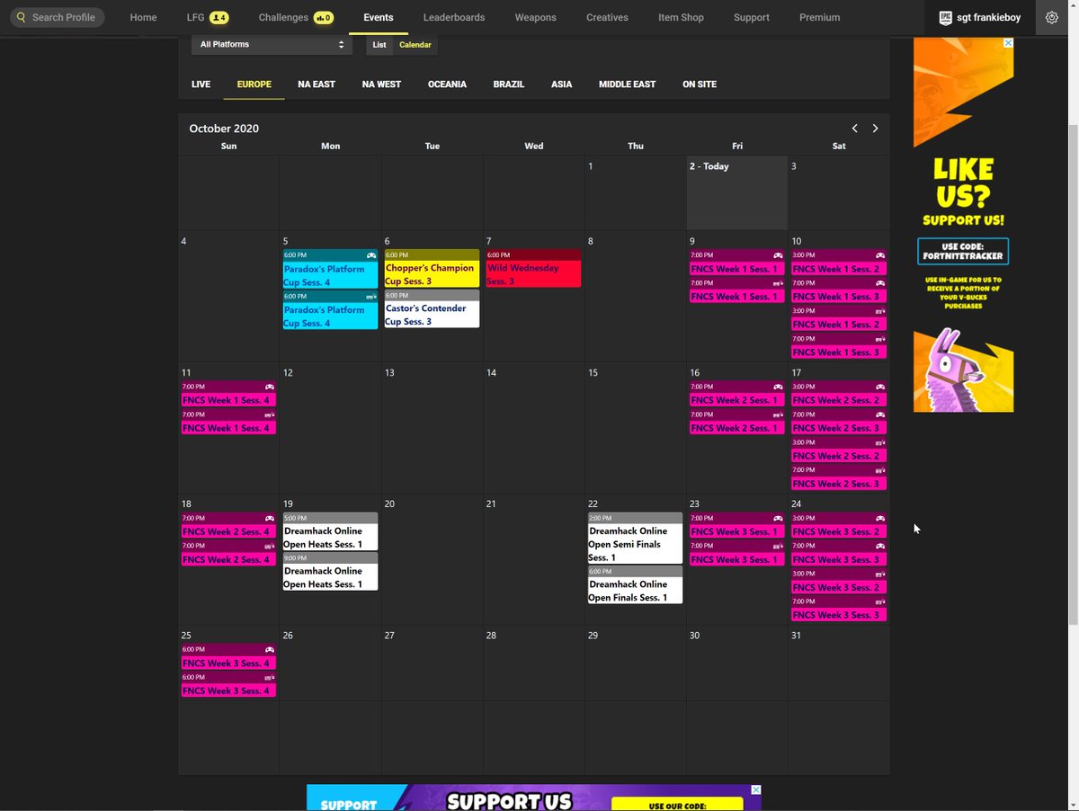 Fortnite Tracker On Twitter We Re Working On A New Little Calendar Feature For Events Today Thoughts Feedback We Re Mid Development And Would Appreciate Ideas Https T Co Iocqbclphf