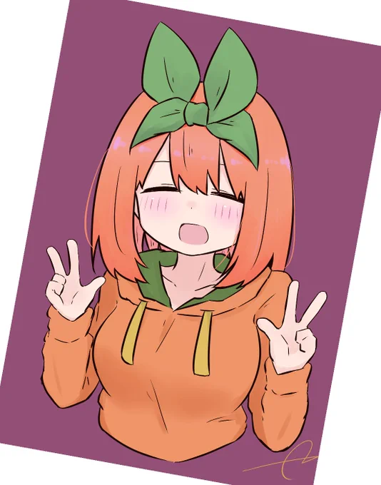 パーカーをかぼちゃっぽくしました、秋なので 