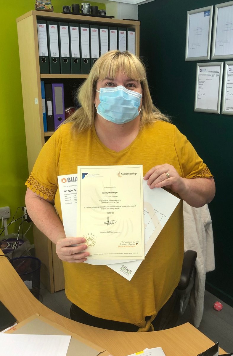 AbsoluteCareLtd's tweet photo. Well done to Wendy Moshangai on completing your Level 5 Apprenticeship in Leadership for Care! 🎉😊
And thank you so much for the celebrations, yum! https://t.co/tFosBoRfRT