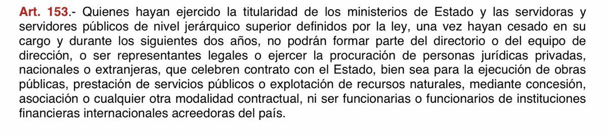 MashiRafael's tweet photo. Sería enésima vez que #ElPeorGobiernoDeLaHistoria rompa la Constitución, con el silencio de la pensa. Art. 153 tiene clara lógica: evitar, como ocurría antes, que trabajen para su futuro puestito en Washington, y no para su Patria.
Pronto tendrán que responder ante la justicia https://t.co/41MdBRPyxk