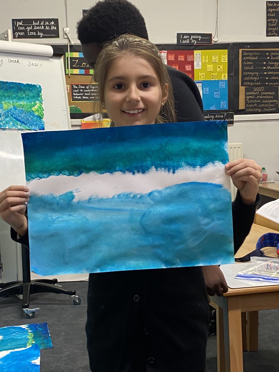 In Art, we were experimenting with different brush stokes to create our background in the style of Monet <a href="/WoodhillSchool/">Woodhill School</a> <a href="/WoodhillArt/">Art</a>