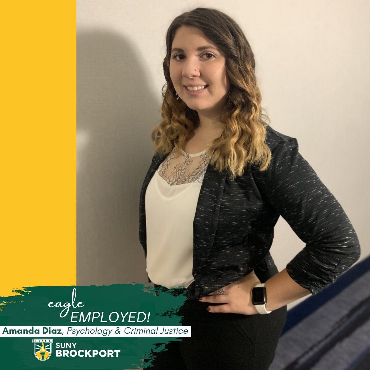 BrockportCareer's tweet photo. Amanda Diaz is todayβs #EagleEmployed 2020 Grad!
Amanda majored in Psychology and Criminal Justice while at Brockport. She is now working as a Pharmacy Technician for @Walgreens while completing an internship at Measures for Justice. Keep up the great work Amanda!ππ
@Brockport https://t.co/Kqlr1bwdse