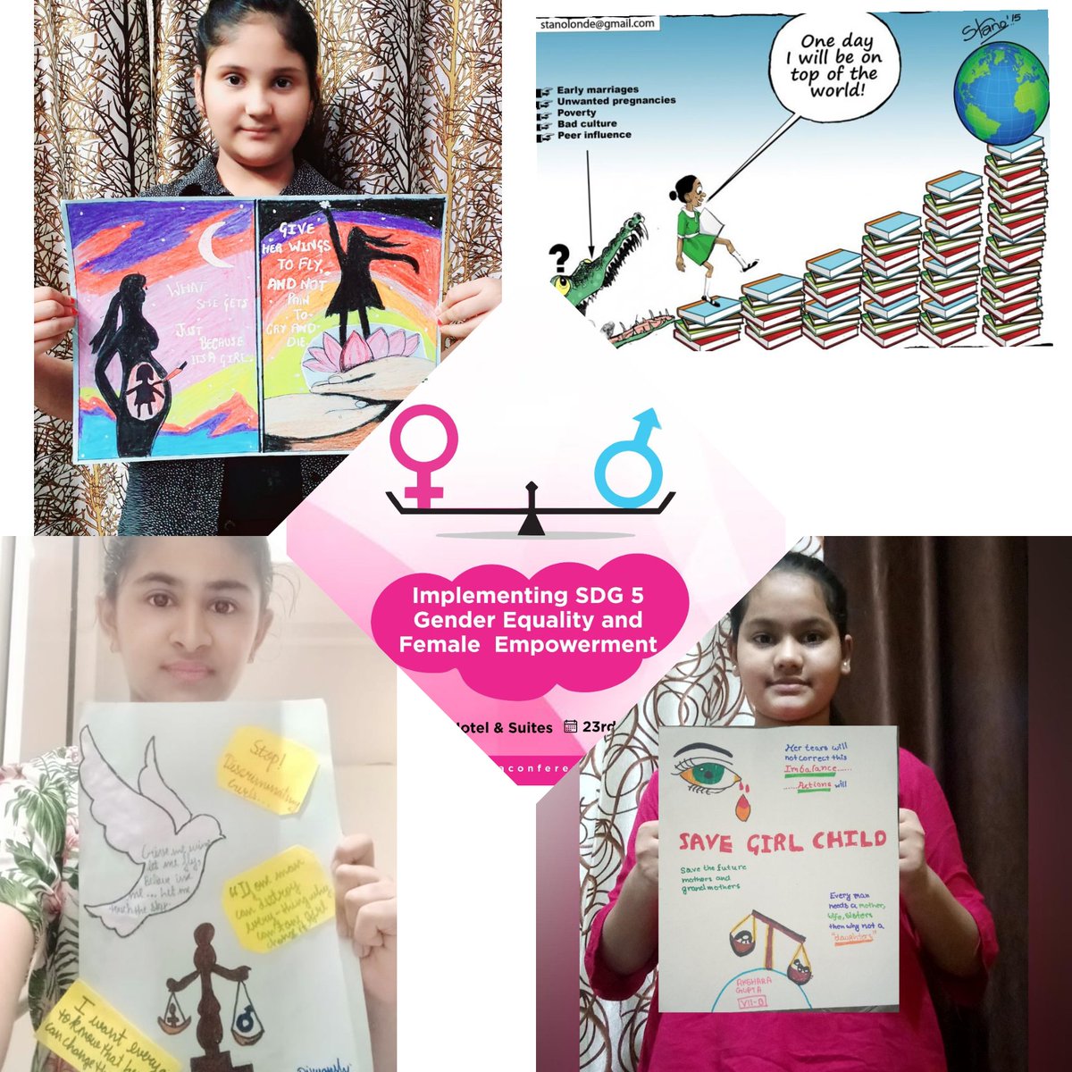 renudua89's tweet photo. "My Voice, our equal future"  #11october #DayoftheGirlChild awareness by Budding Ahlconites of class VII B #Day2 #SDG5 #genderequality #femaleempowerment @ashokkp @y_sanjay @sunita_rajiv @PreetiChanana1 @Ritika1977 @imran_risha @LoveyGupta15 https://t.co/TrUwWBsKZw