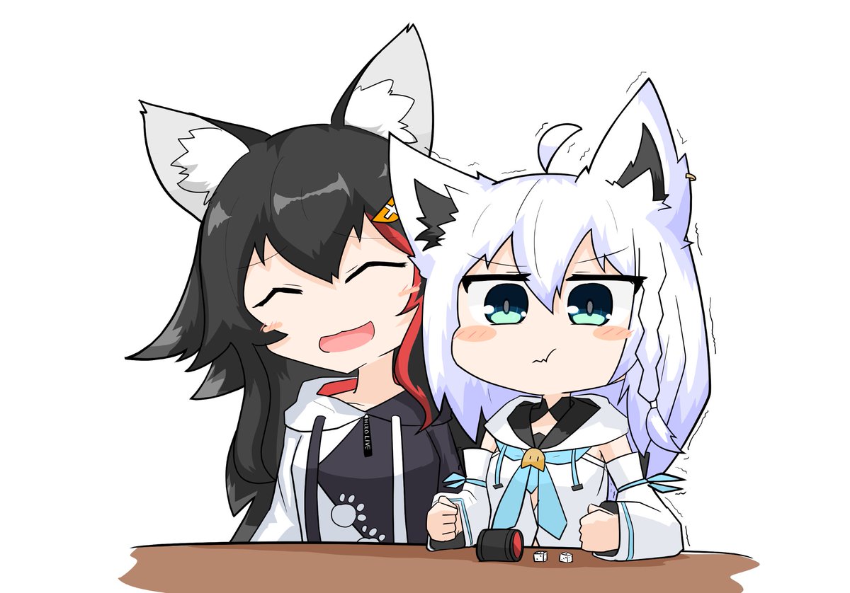 フブキ 出なくてむくれるフブキもかわいいでござるな 絵フブキ みおーん絵 黒白のイラスト