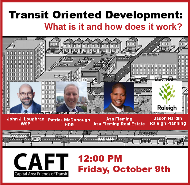 CAFTrans's tweet image. What is Transit-Oriented Development and how will it impact communities around transit routes? We're having a conversation about that on October 9th @ Noon. Join the discussion with @wsp @HDR_Inc @RaleighPlanning @AsaFleming  Register: wakeupwakecounty.networkforgood.com/events/23752-t…