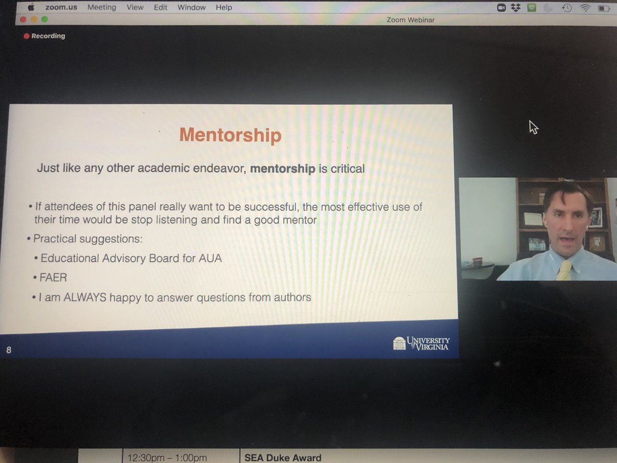 DrSusieUNC's tweet photo. Ed Nemerguts first tip in education research is finding a great mentor. #SEA20Fall @SEAnesHQ https://t.co/B8FhAMylfv