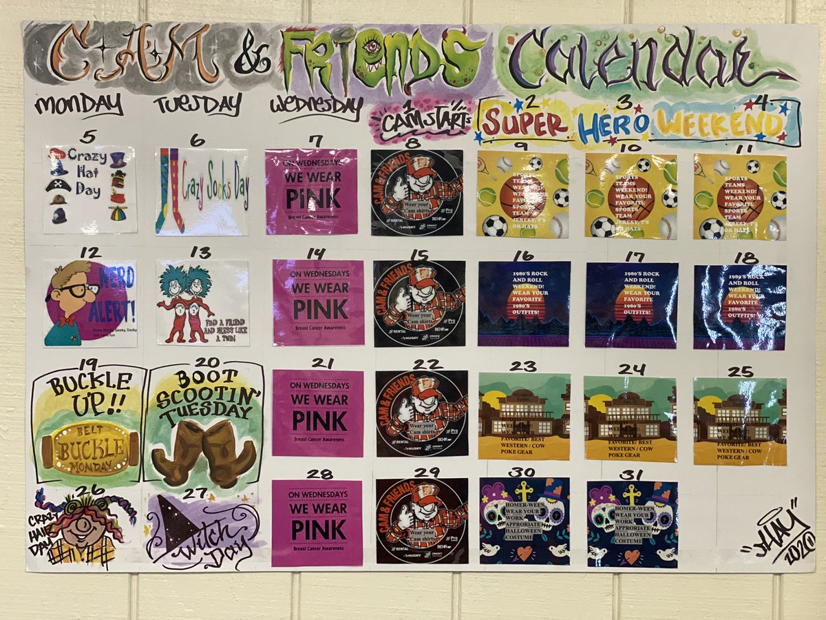 dxkimberly3's tweet photo. Awesome artwork done by Shay D94 on our Calendar! HAPPY CAM &amp; Friends! ☺️ 🎉 #HD6584 #BOOM #CAM2020 #Octoberfun @MarksabasRivera @65fbea @lisa_mommie @elizondo_iii @kimbrough_mk @JarrodFarmer4 https://t.co/TWhSC6263w