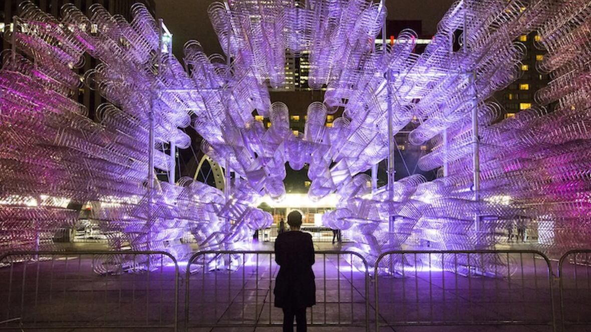 CBCArts's tweet photo. Nuit Blanche 2020: how do you throw an all-night contemporary art thing in a pandemic? https://t.co/sre399JuuN https://t.co/eJDXHHpMs3