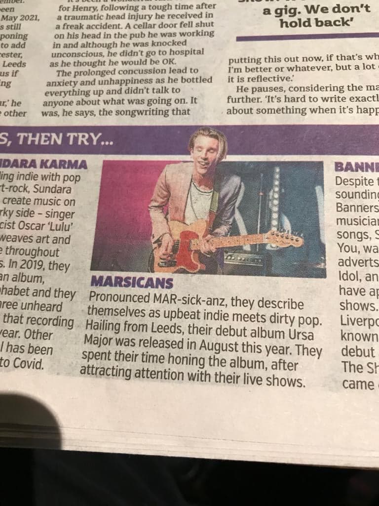 🎈SPOTTED in today's @MetroUK, below the feature on @sonicseagirls - neither band made the Rush Hour Crush but we'll take it. 🌊🐻