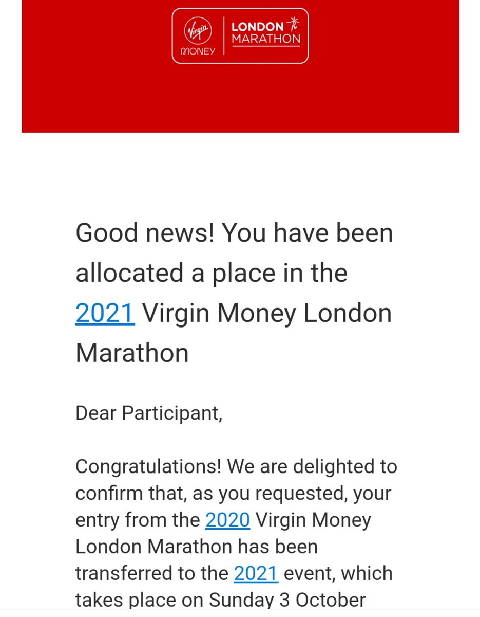 A bit of good news for a change from <a href="/londonmarathon/">TCS London Marathon</a> ahead of this Sundays #the40thrace <a href="/wmmajors/">Abbott World Marathon Majors</a> <a href="/DromoreAC/">DromoreAC</a>