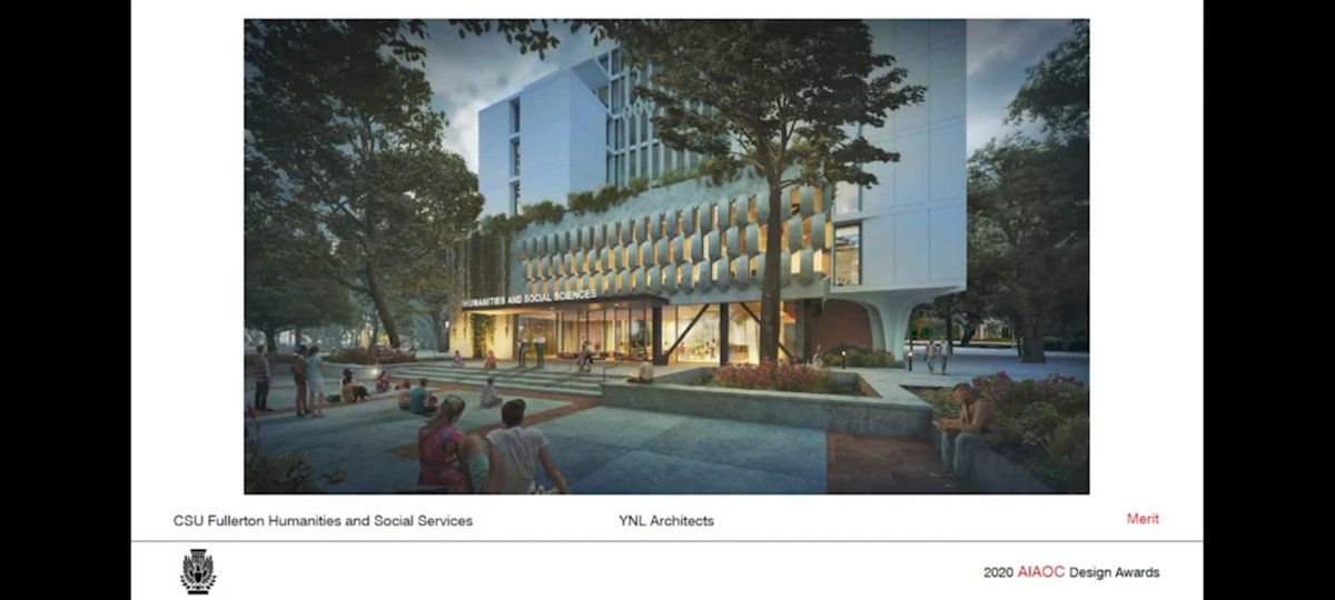 Exciting!!! Our firm’s CSU Fullerton HSS Building Expansion project received an AIAOC Merit Award last night !!!!!!