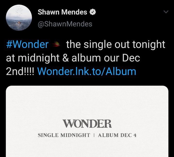 ShawnMendessArg's tweet photo. averiguar que día sale el álbum es medio comp jugar al bingo 
#wonder
#wonderoutnow https://t.co/wTrMNzOFJB