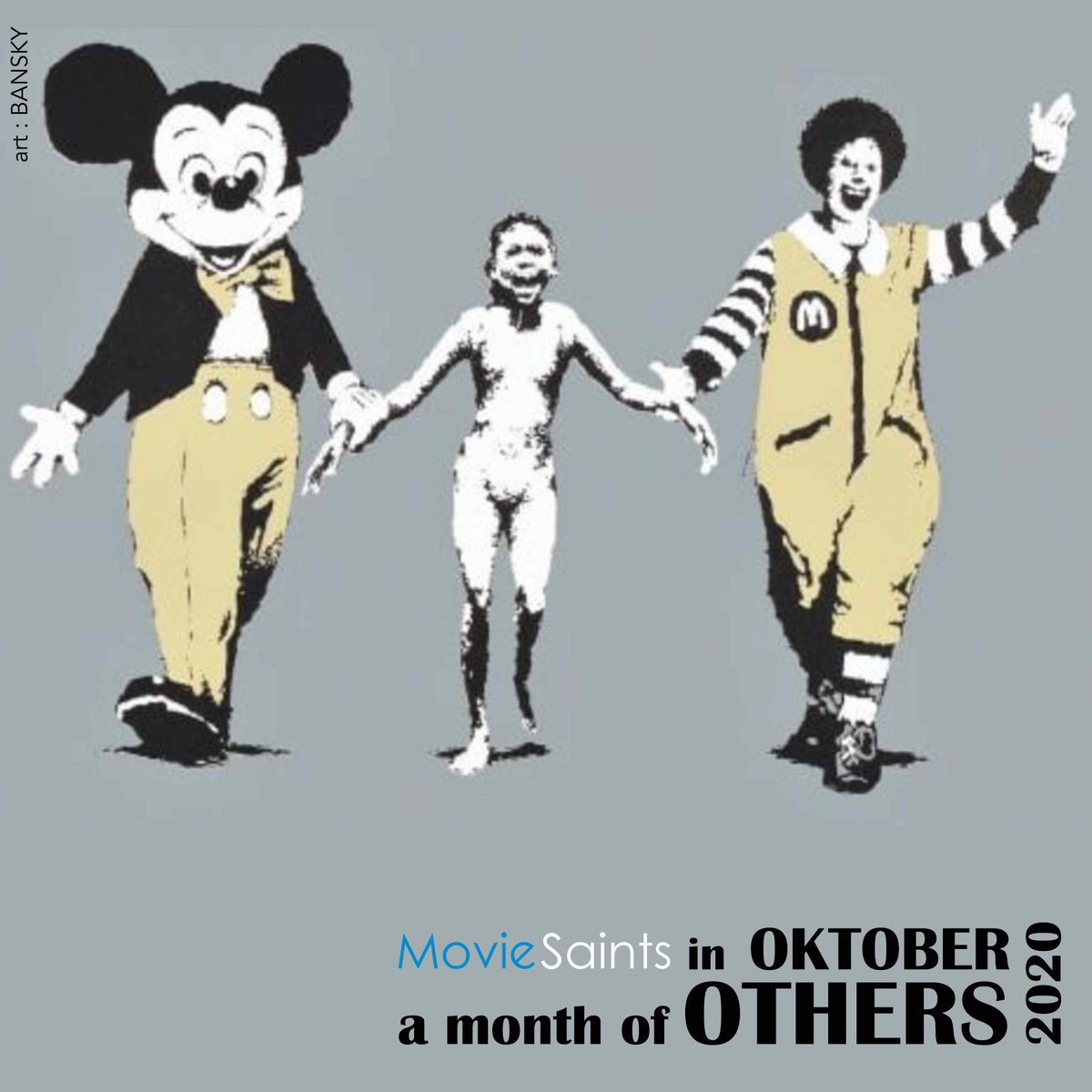 MovieSaints's tweet photo. The lives of #Others don't matter. Only their votes count.
Releasing a selection of Features, Documentaries & Shorts that explore the Marginalised in #Oktober : A Month of Others.
#watchforupdates
Art #Bansky
#Napalmbombings #MickeyMouse #ronaldmacdonald #indiefilms https://t.co/qrN2DSH8j8