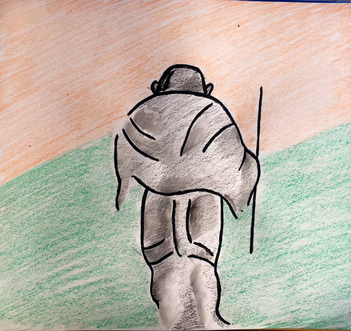 aprakuchhal's tweet photo. A tribute by our younger one #Bapuji #GandhiJayanti #VaishvanaJanTo #Bapu150 https://t.co/wzy8cH2FmU