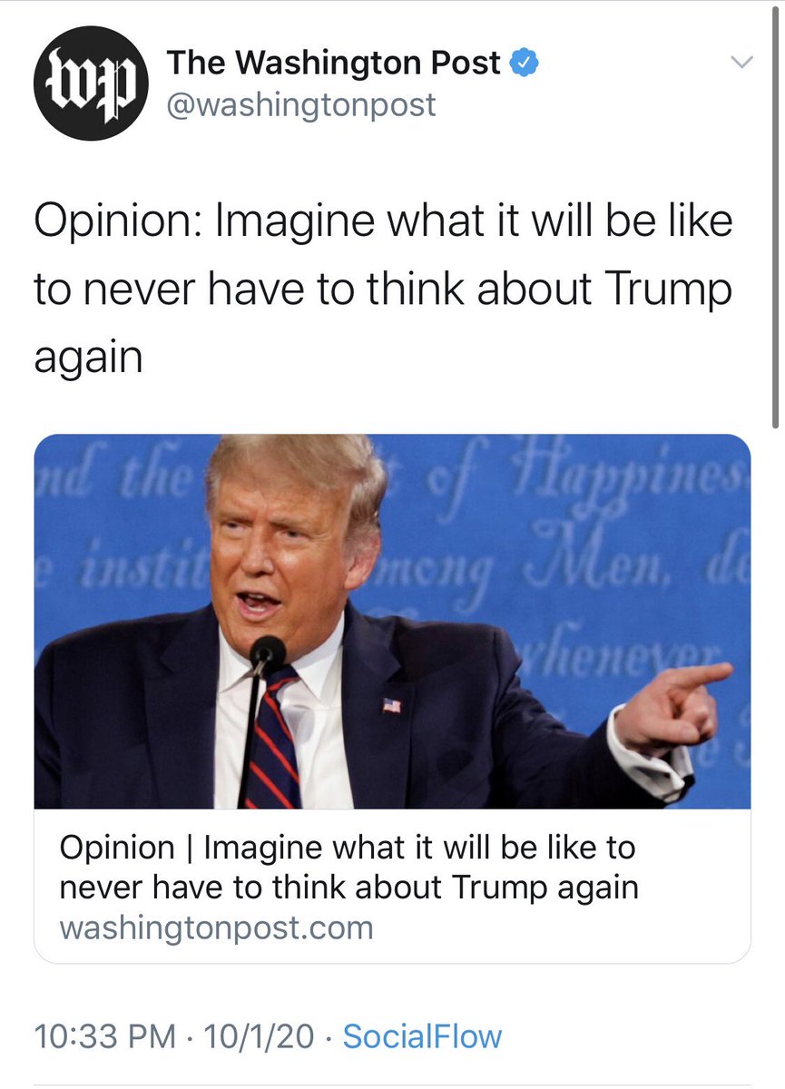 MrAndyNgo's tweet image. WaPo has deleted this tweet, which was sent out about an hour after Trump announced to the world he and the First Lady’s positive COVID-19 test.