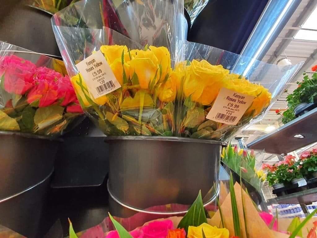 I am in the UK. I decide to go the supermarket for some random shopping. While I am there, I get to this floral section &spot Kenyan stock. My eyes beam with adoration. I smile widely I am tempted to stand there and announce “I am Kenyan too”  #KenyaUKTrade  @LindahMbaisi