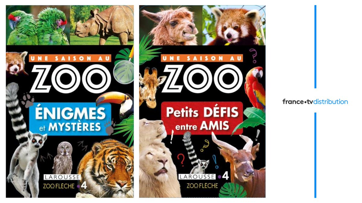 [JEU CONCOURS] Aujourd'hui, c’est la Journée Mondiale des animaux ! A cette occasion, tentez de gagner des livres de l’émission « Une saison au Zoo » diffusée sur @France4tv et édité par @LAROUSSE_FR Pour cela, retweetez le post et suivez notre page Résultats le 12/10 !