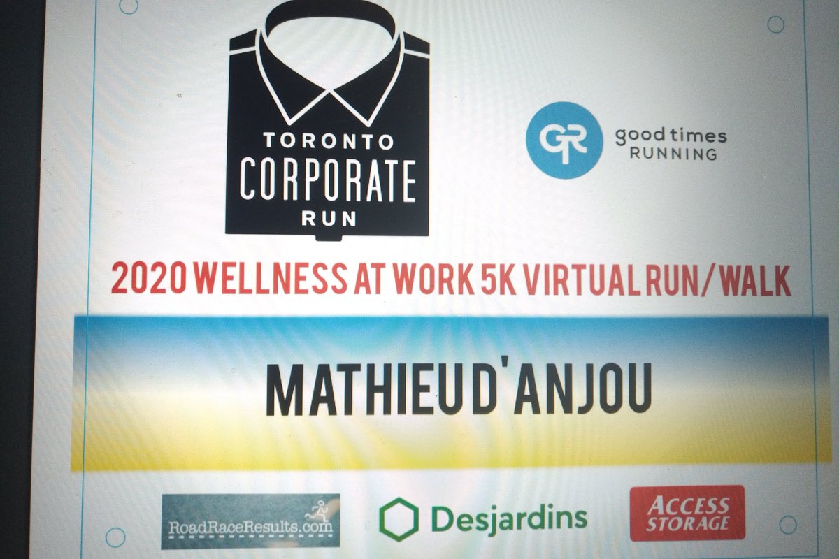 TOCorporateRun's tweet photo. Get your custom race bibs! #Desjardins #teamdesjardins #workplacewellness #Fridayfunday #wellnessatwork #goodtimesrunning #virtualraces Asta #virtualraces2020 https://t.co/ArnAdlVU75