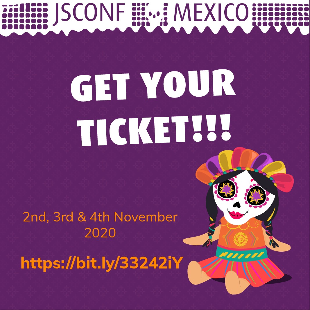 ¡Anótalo en tu calendario y aparta tu lugar hoy! 
 Únete a nuestros ponentes ya confirmados. 

<a href="/gurlcode/">Jenn Creighton</a>  <a href="/firt/">Maximiliano Firtman</a>  <a href="/bere_barionica/">Bere Ramos</a>  <a href="/skatox/">Miguel Useche 🛹</a>  <a href="/Stephs1515/">Marjorie Figueroa</a> 

BUY NOW!
bit.ly/3hZNKvt

#javascript #JSConf #JSConfMX