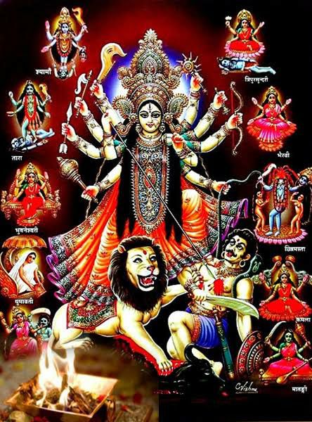 She takes the form of Kali in anger, Tara in summative anger, and Dhoomavati in quick anger, in love and nurture in compassion, she takes the form of Bhuvaneshwari,Matangi and Mahalakshmi, In Shakti Sadhana we can gain knowledge and strength from the worship of Mahāvidyas.