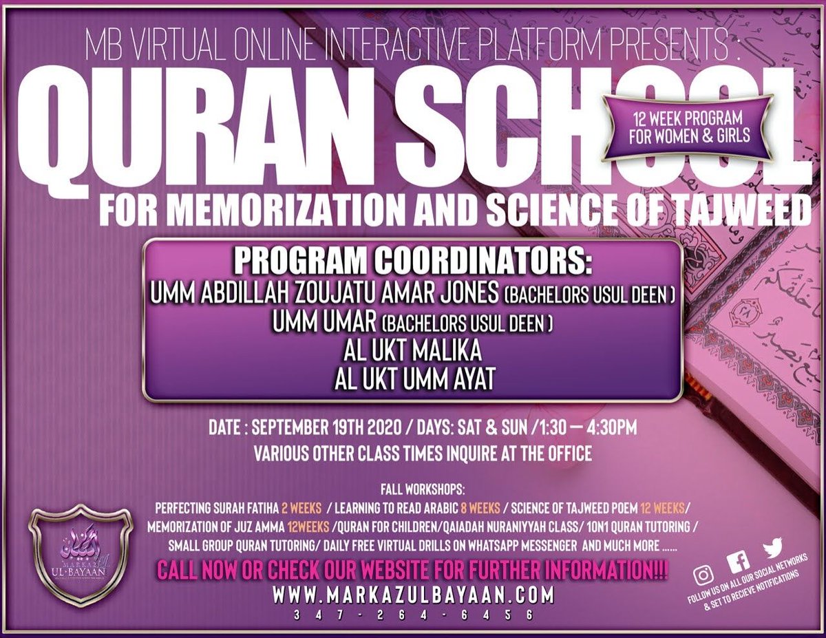 mbarabic966's tweet photo. Womens & Girls Intro Arabic, Madina Book 1 & Quran with Sciences of Tajweed. markazulbayaan.org@gmail.com 347-264-6456 #enroll #TimesUp #medinaArabic #introArabic #ArabicConversation #ArabicReading https://t.co/zxmGzZKI9h