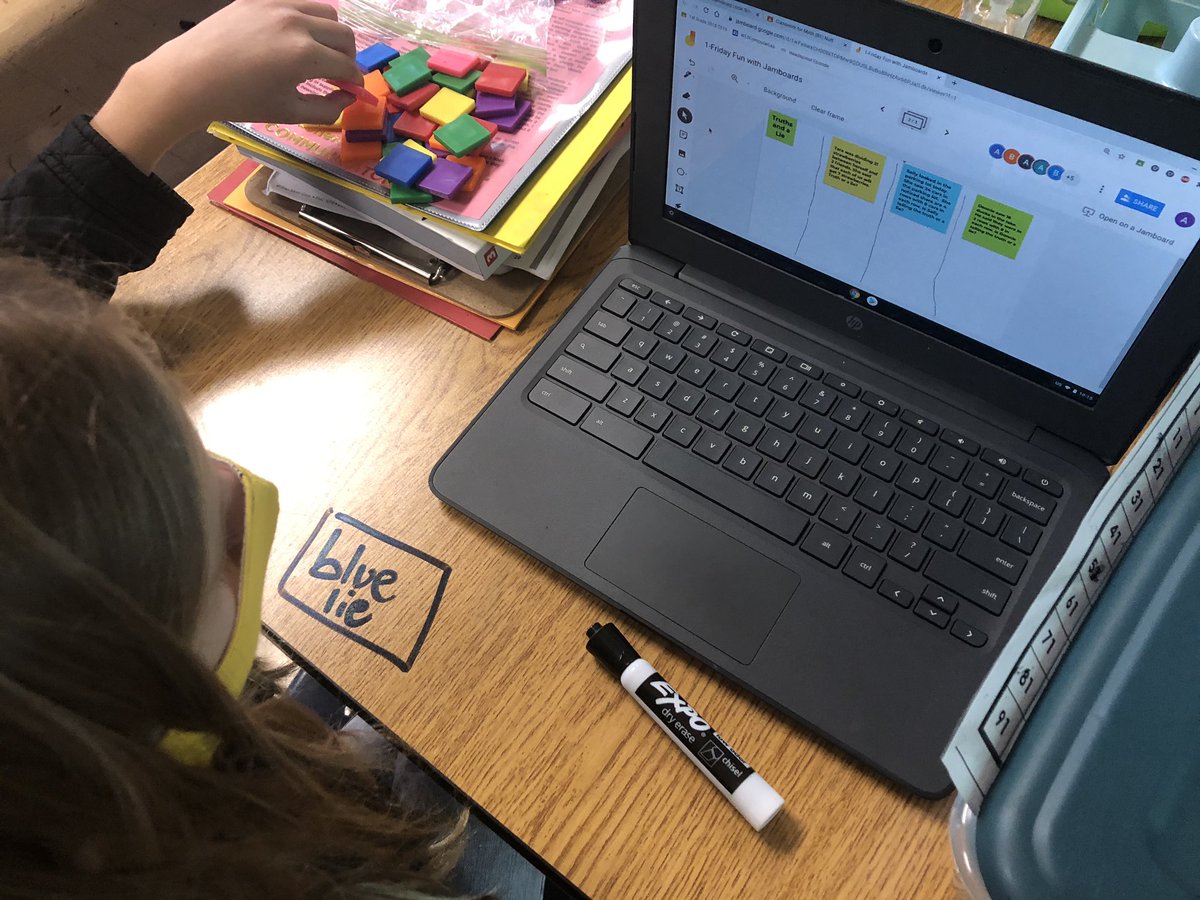 Doing 2 Truths and a lie today using Jamboard. Friday funday with Jamboards. Ss look forward to these every Friday to do during stations. <a href="/Wildcats_WES/">Kevin Dunn</a> #jamboardsarefun