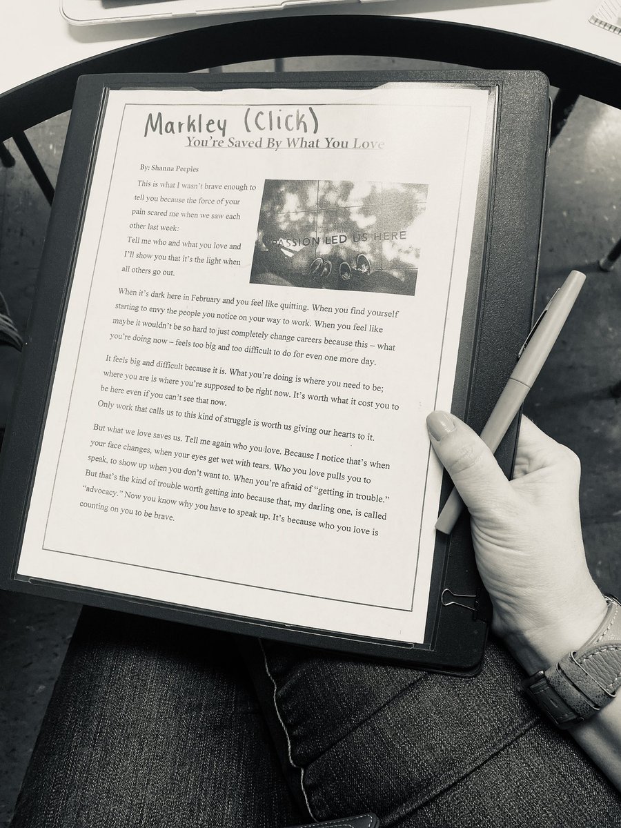 MarkleyMrs's tweet photo. I decided to put this piece by @ShannaPeeples on the cover of my distance learning Reading binder. It’s such a nice reminder for when things get extra tough! Thanks for opening my eyes to it @JMichaelBowman5 @SarahLewis903 ❤️❤️❤️ #Cohort2Classroom https://t.co/6JUF84cE4O