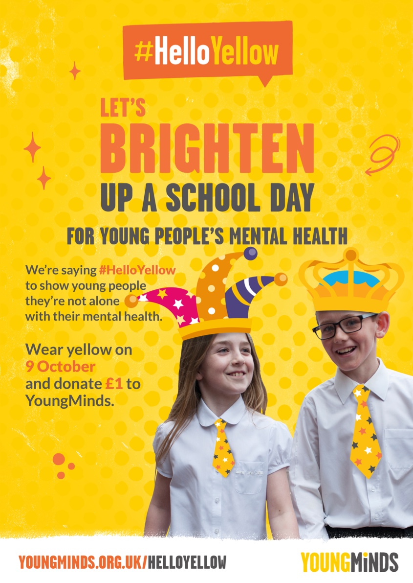 OPS_OratoryPrep's tweet photo. We're taking part in #HelloYellow day to raise awareness and funds for young people's mental health.

More information will be shared with parents shortly but we're hoping we can create a big splash of yellow in our school for the day. #mentalhealth @YoungMindsUK https://t.co/4Z1jOWF8tq