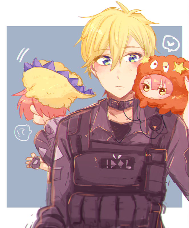 「隊長とモンチャン 」|六りく🦘のイラスト
