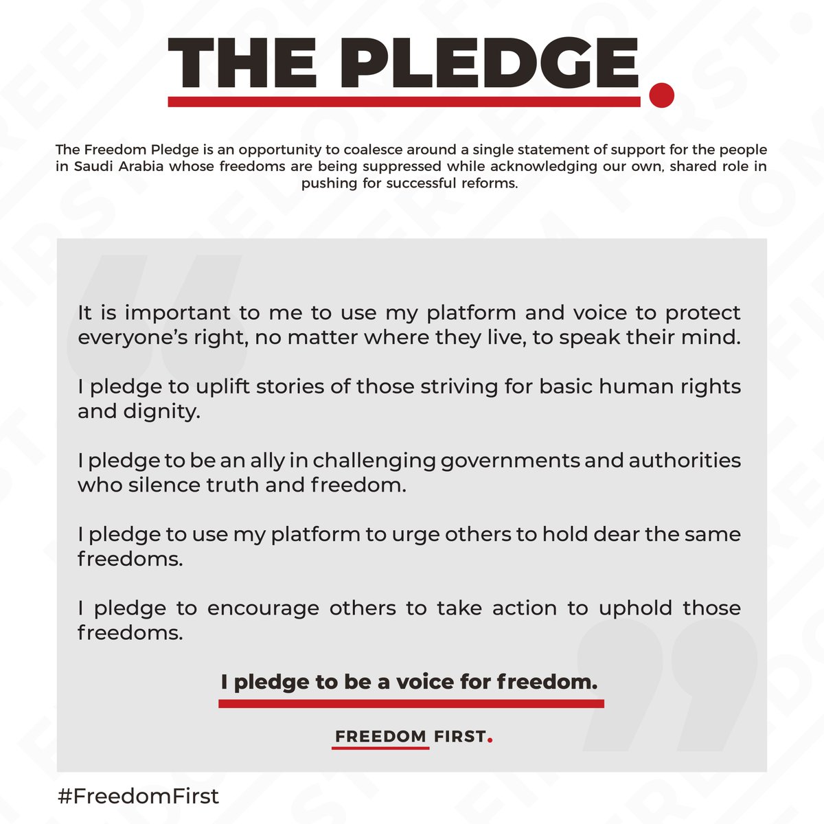 MarkRuffalo's tweet photo. Jamal Khashoggi was murdered 2 years ago because he believed in the freedom of expression. We honor his legacy by expressing those same freedoms. Honor him and take the Freedom Pledge at https://t.co/8CYNMzk5LG. #FreedomFirst https://t.co/B5Z3Kh22YM