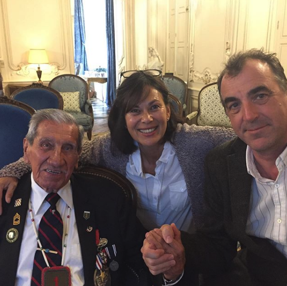 kershaw_alex's tweet photo. Thanks so much Penobscot tribal elder, Pvt. Charles Shay, F Co., 16th Inf., 96 years young. Thanks for saving so many lives since D Day 6 June, when you landed on Omaha Beach, and today in WWII in bloody Aachen.#firstwavebook #NativeAmerican #RealHero https://t.co/QlEa4yMGkn