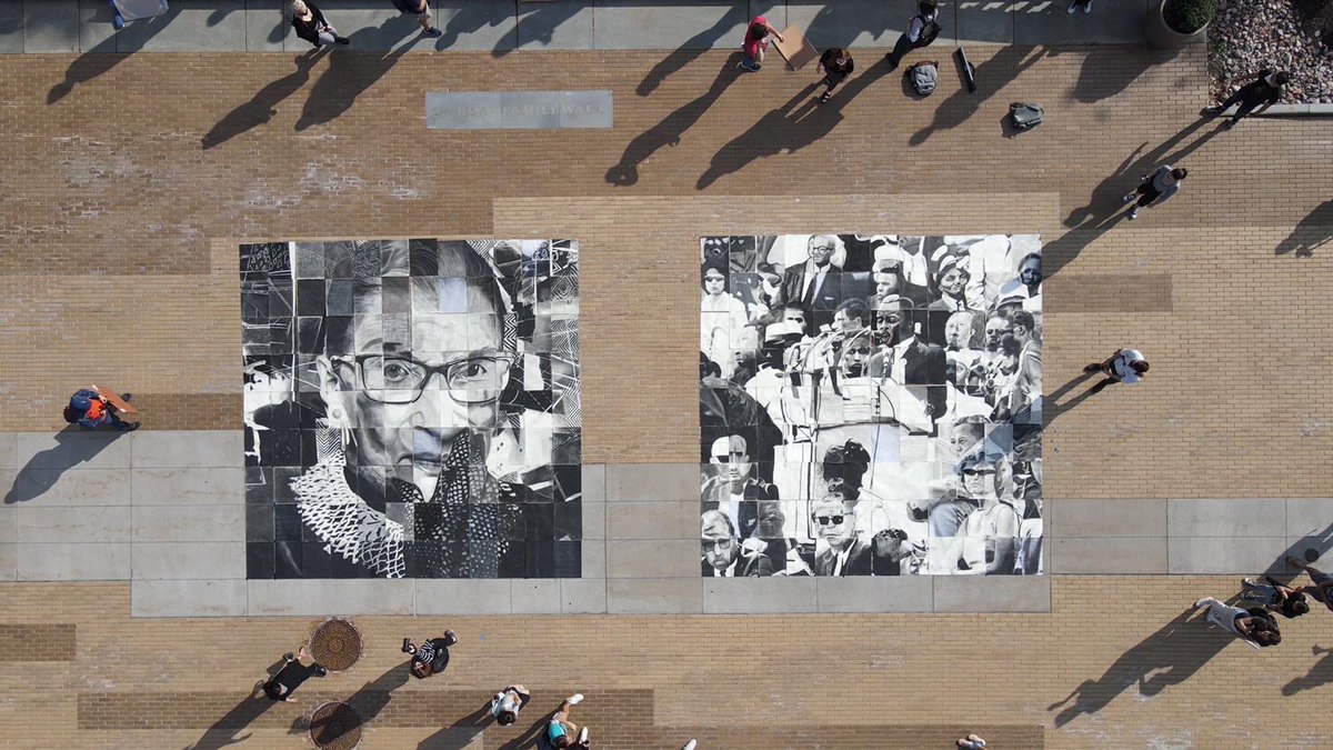Syr_Arch's tweet photo. Students in Professor Valeria Rachel Herrera’s representation course assembled two large-scale composite images on the Einhorn Family Walk last week, revealing for the first time the identity of the “mystery” images they spent the past 48 hours drawing. https://t.co/k54Nu1PyIp https://t.co/diGOF6wWvQ